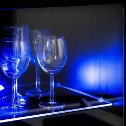 Garnero Arredamenti Parete Attrezzata A Terra|Pareti Attrezzate-Parete attrezzata 260x150h cm soggiorno moderna nero opaco-lucido Dana Gihome®