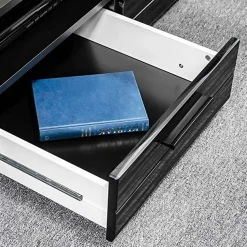 Garnero Arredamenti Parete Attrezzata A Terra|Pareti Attrezzate-Parete attrezzata 260x150h cm soggiorno moderna nero opaco-lucido Dana Gihome®