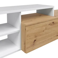 Garnero Arredamenti Parete Attrezzata A Terra|Pareti Attrezzate-Parete attrezzata 220x135h cm soggiorno rovere bianco artico Patrol