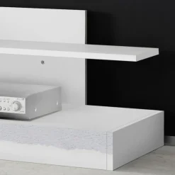 Garnero Arredamenti Parete Attrezzata A Terra|Pareti Attrezzate-Parete attrezzata 248x175h cm soggiorno Steppi 5 Bianco Lucido