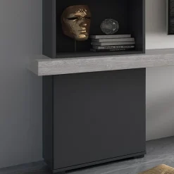 Garnero Arredamenti Parete Attrezzata A Terra|Pareti Attrezzate-Parete attrezzata 280x207h cm soggiorno grigio antracite Universe Antracite - Grigio