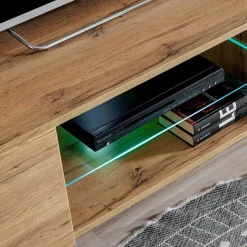 Garnero Arredamenti Parete Attrezzata Sospesa|Pareti Attrezzate-Parete attrezzata 210x160h cm soggiorno moderna rovere antracite Picasso