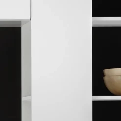 Garnero Arredamenti Parete Attrezzata A Terra|Pareti Attrezzate-Parete attrezzata 259x175h cm soggiorno bianco lucido Steppi 4