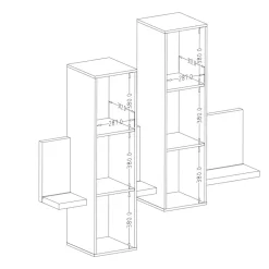 Garnero Arredamenti Parete Attrezzata A Terra|Pareti Attrezzate-Parete attrezzata 219x205h cm soggiorno bianco opaco Megan Gihome® Bianco Opaco - Cemento