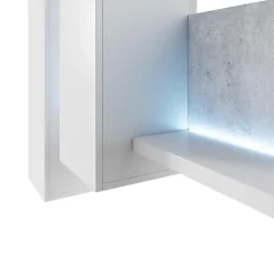 Garnero Arredamenti Parete Attrezzata A Terra|Pareti Attrezzate-Parete attrezzata 219x205h cm soggiorno bianco opaco Megan Gihome® Bianco Opaco - Cemento