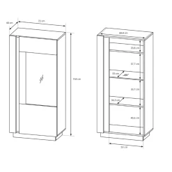 Garnero Arredamenti Parete Attrezzata A Terra|Pareti Attrezzate-Parete attrezzata 270x194h cm soggiorno bianco opaco e lucido Noa Gihome®