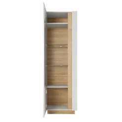 Garnero Arredamenti Parete Attrezzata A Terra|Pareti Attrezzate-Parete attrezzata 270x194h cm soggiorno bianco opaco e lucido Noa Gihome®