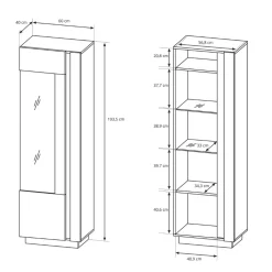 Garnero Arredamenti Parete Attrezzata A Terra|Pareti Attrezzate-Parete attrezzata 270x194h cm soggiorno bianco opaco e lucido Noa Gihome®