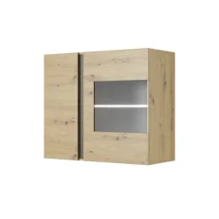 Garnero Arredamenti Parete Attrezzata A Terra|Pareti Attrezzate-Parete attrezzata 248x194h cm soggiorno rovere antracite Noa Gihome®