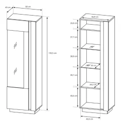 Garnero Arredamenti Parete Attrezzata A Terra|Pareti Attrezzate-Parete attrezzata 248x194h cm soggiorno rovere antracite Noa Gihome®
