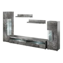 Garnero Arredamenti Parete Attrezzata A Terra|Pareti Attrezzate-Parete attrezzata 350x170h cm soggiorno Frisk Ossido