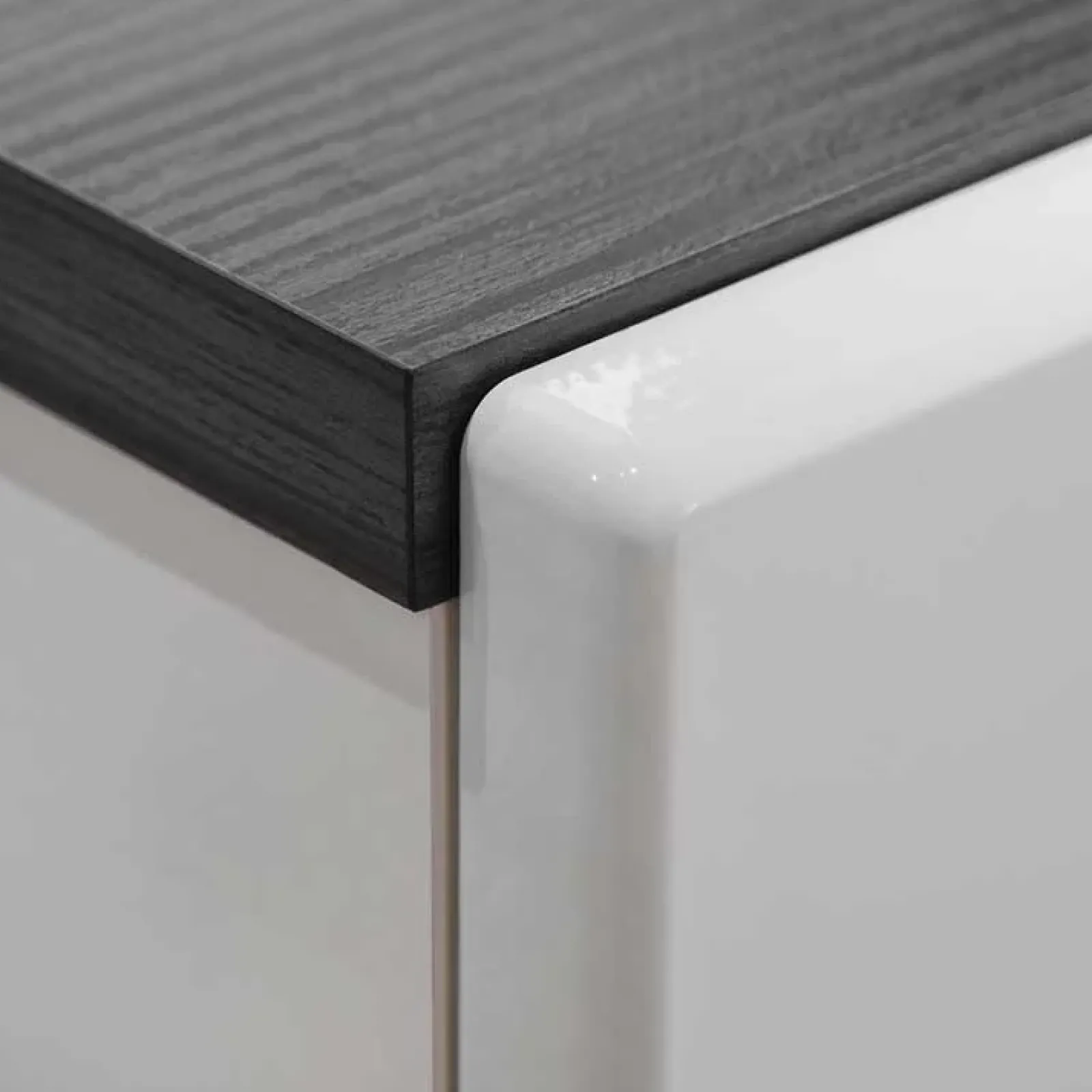 Garnero Arredamenti Parete Attrezzata A Terra|Pareti Attrezzate-Parete attrezzata 310x190h cm soggiorno pino nero York Gihome® Bianco Lucido