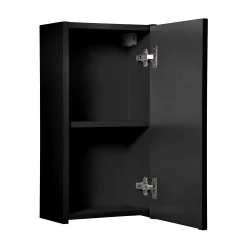 Garnero Arredamenti Pensili Per Bagno-Pensile bagno sospeso 30x57h cm cannettato 1 anta Cleany Nero