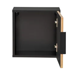 Garnero Arredamenti Pensili Per Bagno-Pensile bagno sospeso 35x35h cm cannettato 1 anta quercia antracite Limpid