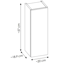 Garnero Arredamenti Pensili Per Bagno-Pensile bagno sospeso 20x57h cm 1 anta rovere Rovery