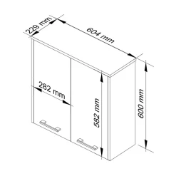 Garnero Arredamenti Pensili Per Bagno-Pensile bagno sospeso 60x60h cm 2 ante rovere bianco Woters Bianco Opaco - Rovere