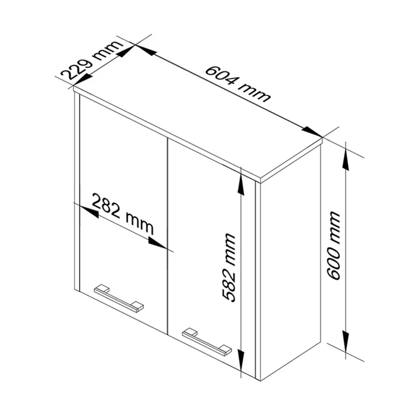 Garnero Arredamenti Pensili Per Bagno-Pensile bagno sospeso 60x60h cm 2 ante rovere bianco Woters Bianco Opaco - Rovere