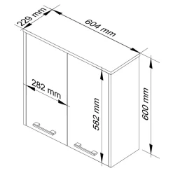 Garnero Arredamenti Pensili Per Bagno-Pensile bagno sospeso 60x60h cm 2 ante bianco Woters Bianco Opaco