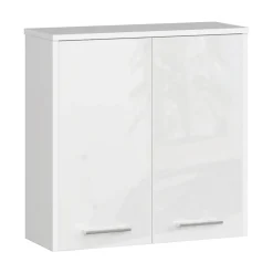 Garnero Arredamenti Pensili Per Bagno-Pensile bagno sospeso 60x60h cm 2 ante Woters Bianco Lucido