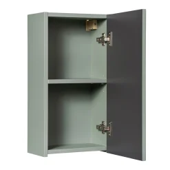 Garnero Arredamenti Pensili Per Bagno-Pensile bagno sospeso 30x57h cm cannettato 1 anta verde salvia Greeny