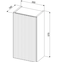 Garnero Arredamenti Pensili Per Bagno-Pensile bagno sospeso 30x57h cm cannettato 1 anta verde salvia Greeny
