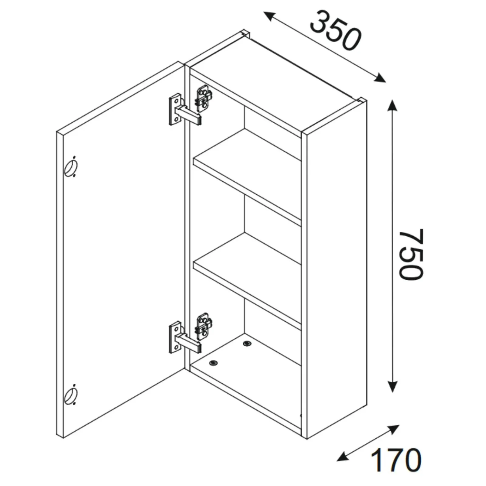 Garnero Arredamenti Pensili Per Bagno-Pensile bagno sospeso 35x75h cm 1 anta beige rovere Swim Beige - Rovere