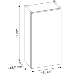 Garnero Arredamenti Pensili Per Bagno-Pensile bagno sospeso 30x57h cm 1 anta rovere Rovery