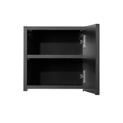 Garnero Arredamenti Pensili Per Bagno-Pensile cubo bagno sospeso 30x30h cm cannettato 1 anta Cleany Nero
