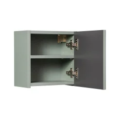 Garnero Arredamenti Pensili Per Bagno-Pensile cubo bagno sospeso 30x30h cm cannettato 1 anta verde salvia Greeny