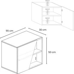 Garnero Arredamenti Mensole E Pensili-Pensile cubo sospeso 1 anta tagliata 55x50cm Sunset Beige