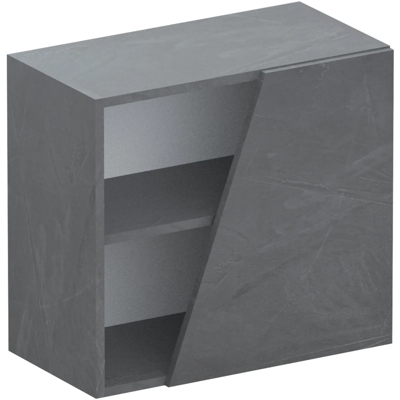 Garnero Arredamenti Mensole E Pensili-Pensile cubo sospeso 1 anta tagliata 55x50cm Sunset Antracite
