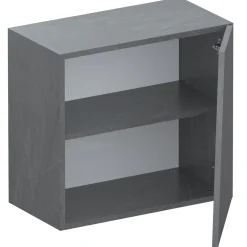 Garnero Arredamenti Mensole E Pensili-Pensile cubo sospeso 1 anta tagliata 55x50cm Sunset Antracite