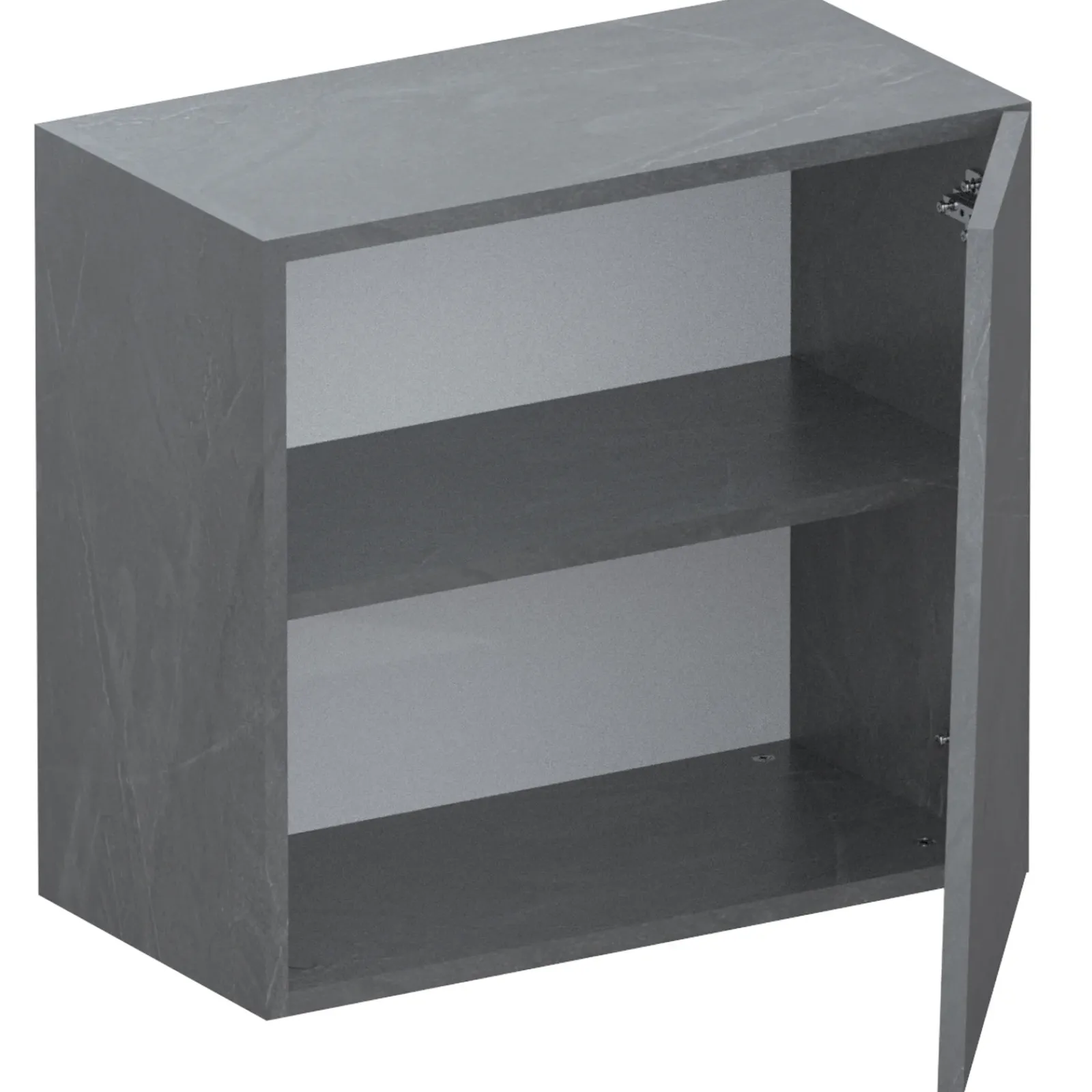 Garnero Arredamenti Mensole E Pensili-Pensile cubo sospeso 1 anta tagliata 55x50cm Sunset Antracite