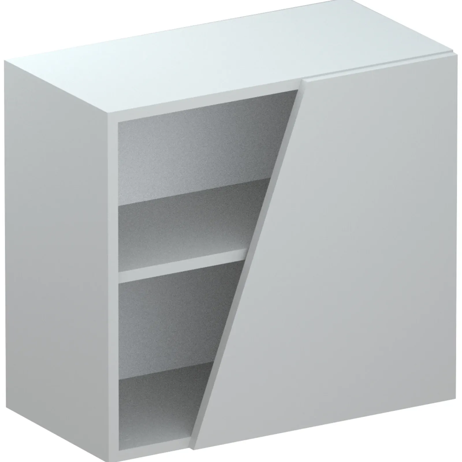 Garnero Arredamenti Mensole E Pensili-Pensile cubo sospeso 1 anta tagliata 55x50cm Sunset Grigio chiaro