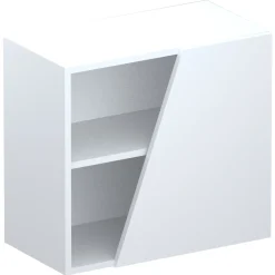 Garnero Arredamenti Mensole E Pensili-Pensile cubo sospeso 1 anta tagliata 55x50cm Sunset Bianco Lucido