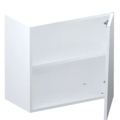 Garnero Arredamenti Mensole E Pensili-Pensile cubo sospeso 1 anta tagliata 55x50cm Sunset Bianco Lucido