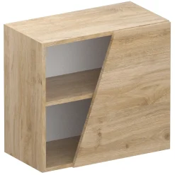 Garnero Arredamenti Mensole E Pensili-Pensile cubo sospeso 1 anta tagliata 55x50cm Sunset Rovere Chiaro