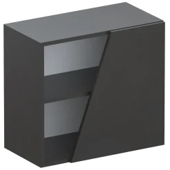 Garnero Arredamenti Mensole E Pensili-Pensile cubo sospeso 1 anta tagliata 55x50cm nero Sunset Ossido