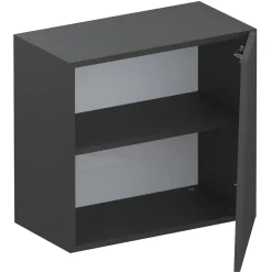 Garnero Arredamenti Mensole E Pensili-Pensile cubo sospeso 1 anta tagliata 55x50cm nero Sunset Ossido