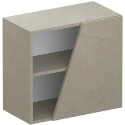 Garnero Arredamenti Mensole E Pensili-Pensile cubo sospeso 1 anta tagliata 55x50cm Sunset Tortora