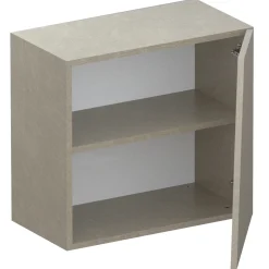 Garnero Arredamenti Mensole E Pensili-Pensile cubo sospeso 1 anta tagliata 55x50cm Sunset Tortora