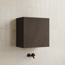 Garnero Arredamenti Pensili Per Bagno-Pensile cubo sospeso bagno 55x50h cm 1 anta reversibile nero Sunset Ossido