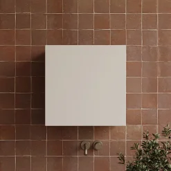 Garnero Arredamenti Pensili Per Bagno-Pensile cubo sospeso bagno 55x50h cm 1 anta reversibile Sunset Beige