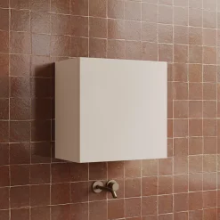 Garnero Arredamenti Pensili Per Bagno-Pensile cubo sospeso bagno 55x50h cm 1 anta reversibile   Sunset Beige