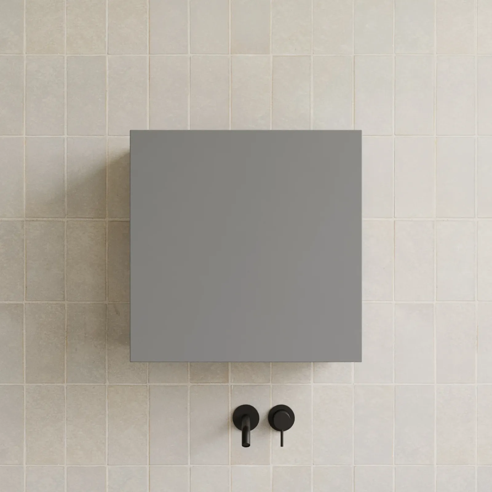 Garnero Arredamenti Pensili Per Bagno-Pensile cubo sospeso bagno 55x50h cm 1 anta reversibile Sunset Grigio scuro