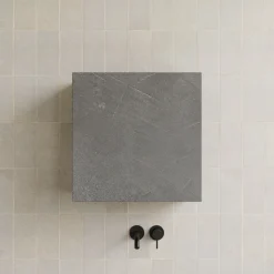 Garnero Arredamenti Pensili Per Bagno-Pensile cubo sospeso bagno 55x50h cm 1 anta reversibile Sunset Antracite