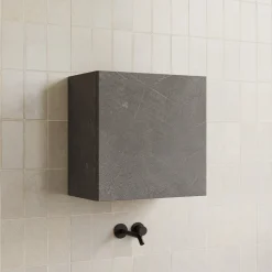 Garnero Arredamenti Pensili Per Bagno-Pensile cubo sospeso bagno 55x50h cm 1 anta reversibile Sunset Antracite