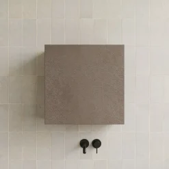 Garnero Arredamenti Pensili Per Bagno-Pensile cubo sospeso bagno 55x50h cm 1 anta reversibile scuro Sunset Marrone