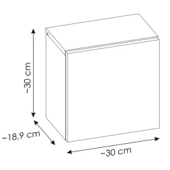 Garnero Arredamenti Pensili Per Bagno-Pensile cubo sospeso 30x30h cm 1 anta reversibile Corallo