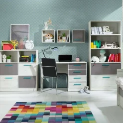 Garnero Arredamenti Mensole E Pensili-Pensile cubo sospeso 35x35h cm 1 anta bianco grigio rovere antracite turchese Maya Gihome®